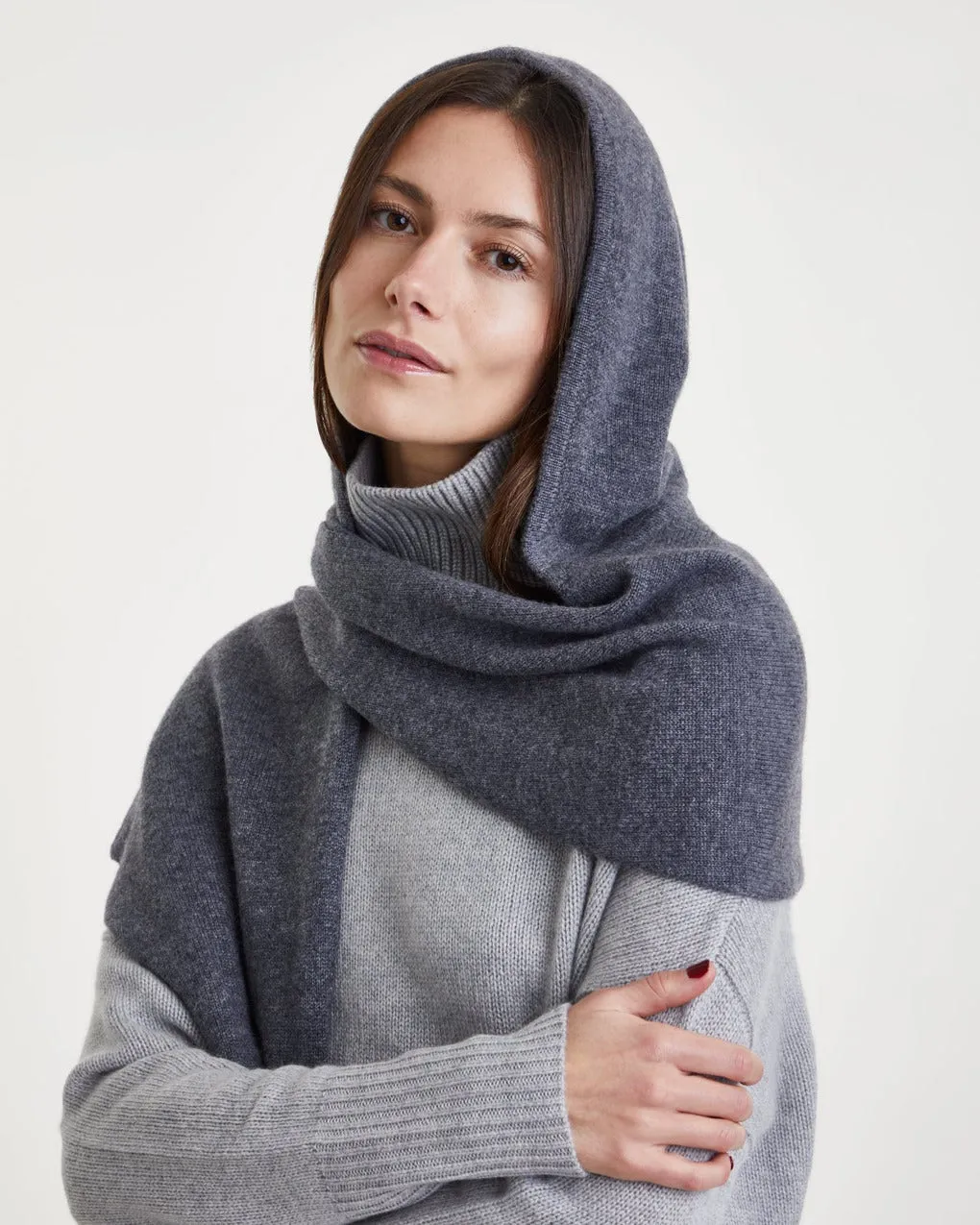 LISA YANG   Scarf Rina Hooded Cashmere Granit ONESIZE 